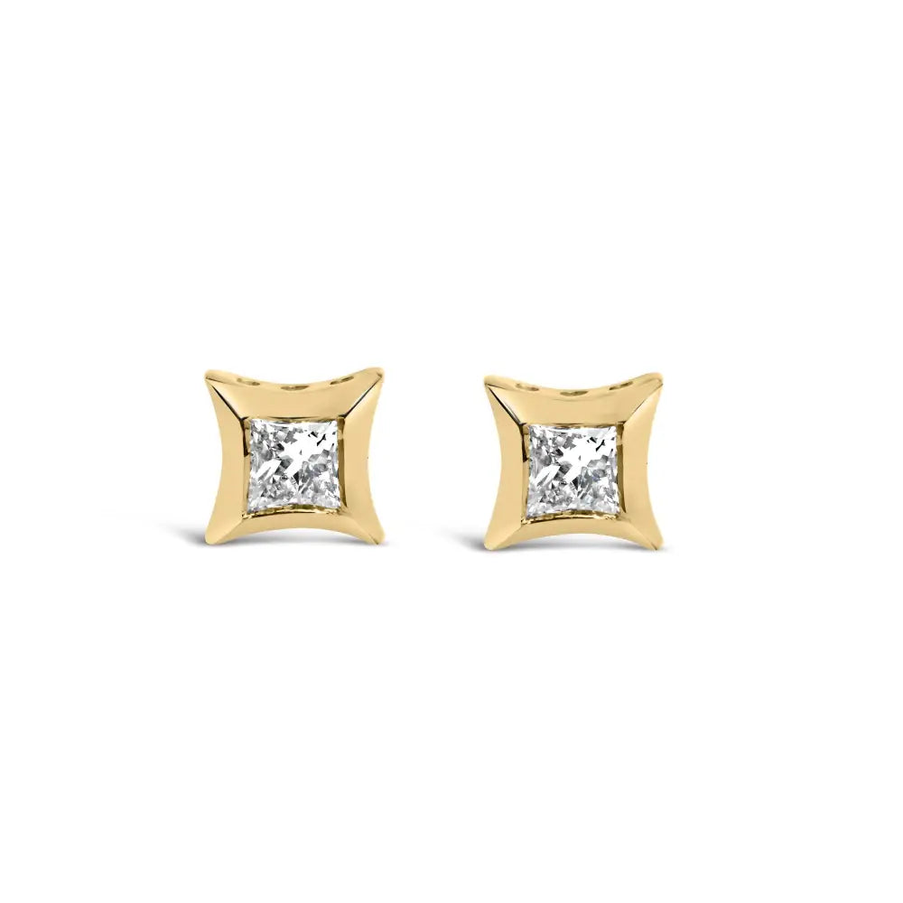 10k White Gold 1/5 Cttw Invisible Set Princess-cut Diamond Stud Earrings (h-i Color Si2-i1 Clarity) - Fine Jewelry