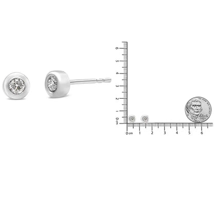 10k White Gold 1/5 Cttw Round Brilliant-cut Near Colorless Diamond Bezel-set Stud Earrings (h-i Color I1-i2 Clarity)