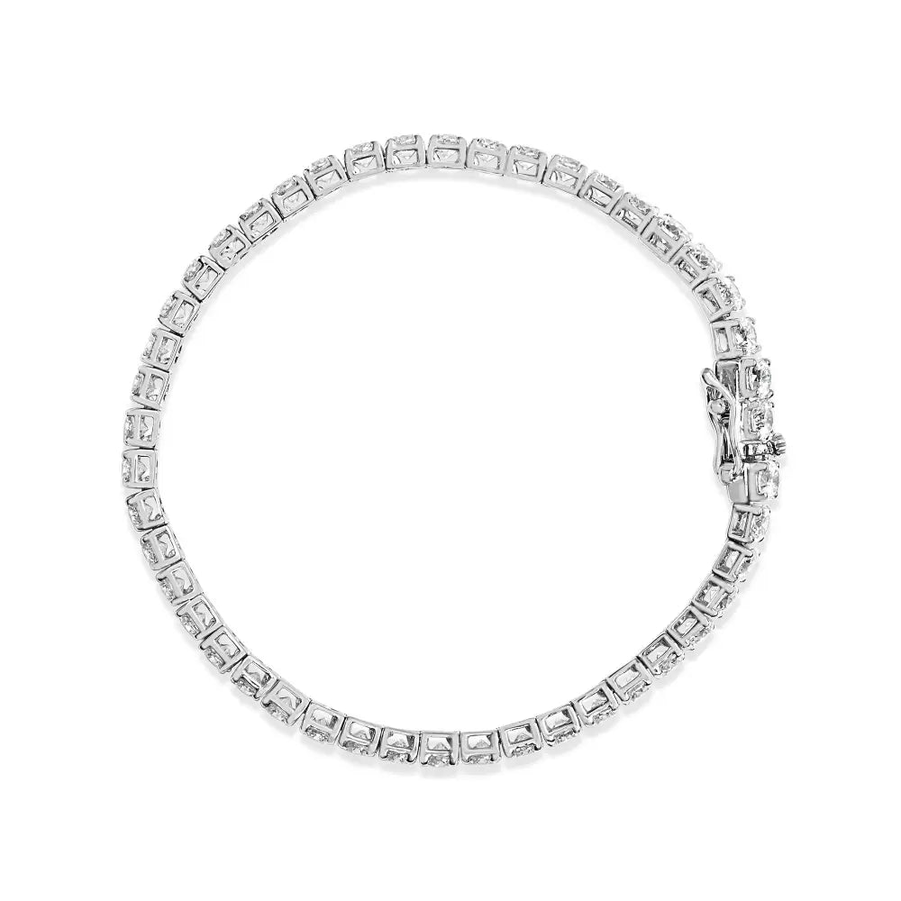 10k White Gold 10.00 Cttw Prong Set Lab Grown Round Diamond Classic Tennis Bracelet (f-g Color Vs2-si1 Clarity)