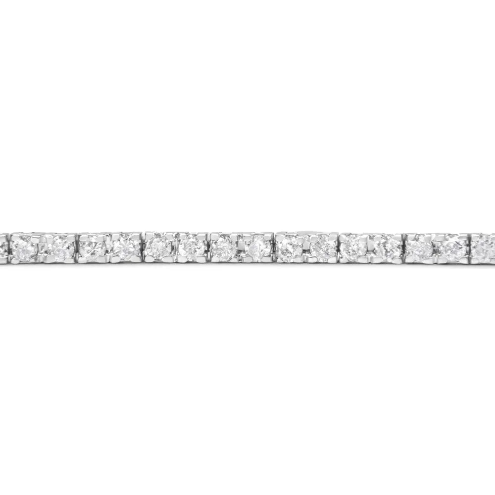 10k White Gold 2.0 Cttw Prong Set Round-cut 7.25’’ Classic Lab Grown Diamond Tennis Bracelet (g-h Color Vs2-si1