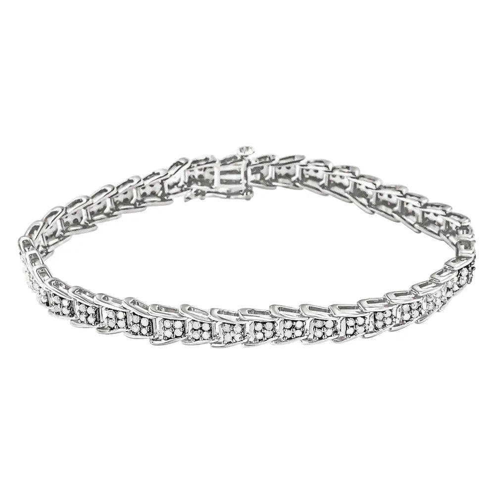 10k White Gold 2 Cttw Diamond Fan-shaped Link Tennis Bracelet (i-j Clarity I3 Color) - Size 7.25’’ - Fine Jewelry