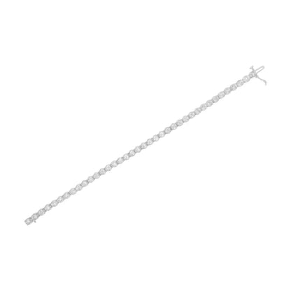 10k White Gold 3.00 Cttw Miracle Set Diamond Bezel Link Style Tennis Bracelet (h-i Color I2-i3 Clarity) - 7.5’’