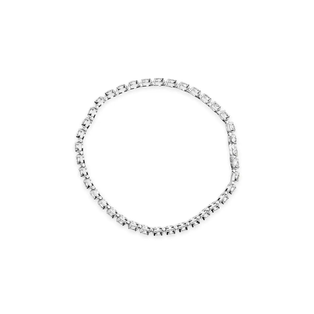 10k White Gold 3.00 Cttw Miracle Set Diamond Bezel Link Style Tennis Bracelet (h-i Color I2-i3 Clarity) - 7.5’’