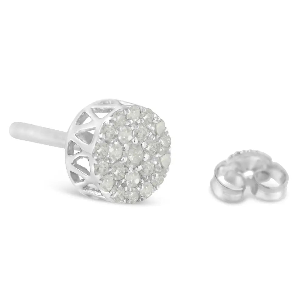 10k White Gold Diamond Cluster Stud Earrings (0.5 Cttw I-j Color I2-i3 Clarity) - Fine Jewelry us Direct