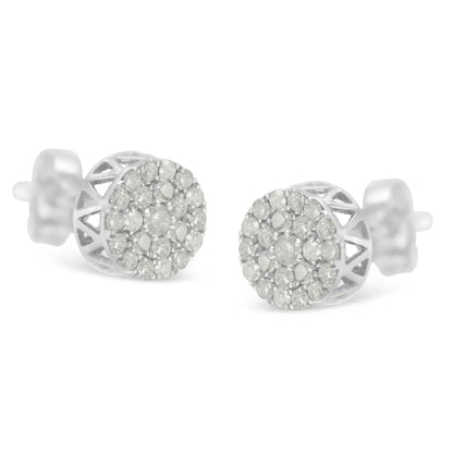 10k White Gold Diamond Cluster Stud Earrings (0.5 Cttw I-j Color I2-i3 Clarity) - Fine Jewelry us Direct