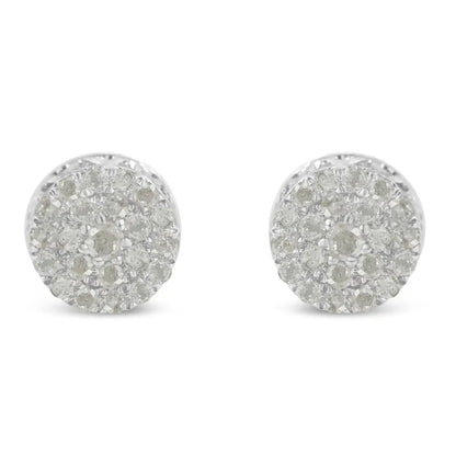 10k White Gold Diamond Cluster Stud Earrings (0.5 Cttw I-j Color I2-i3 Clarity) - Fine Jewelry us Direct