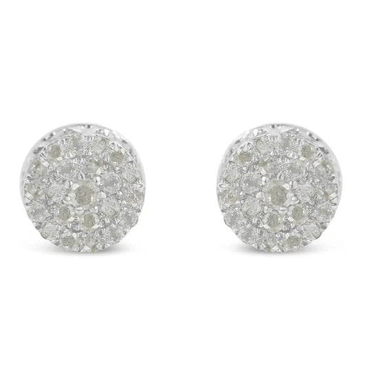 10k White Gold Diamond Cluster Stud Earrings (0.5 Cttw I-j Color I2-i3 Clarity) - Fine Jewelry us Direct