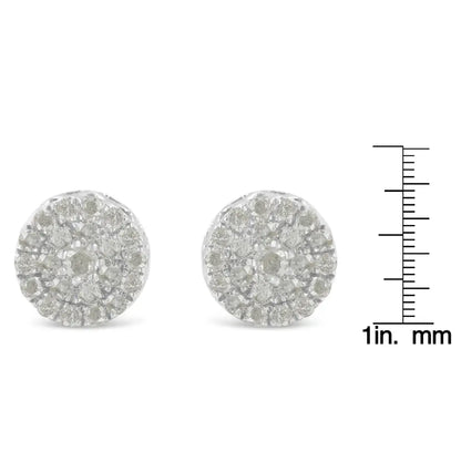 10k White Gold Diamond Cluster Stud Earrings (1 Cttw I-j Color I2-i3 Clarity) - Fine Jewelry us Direct