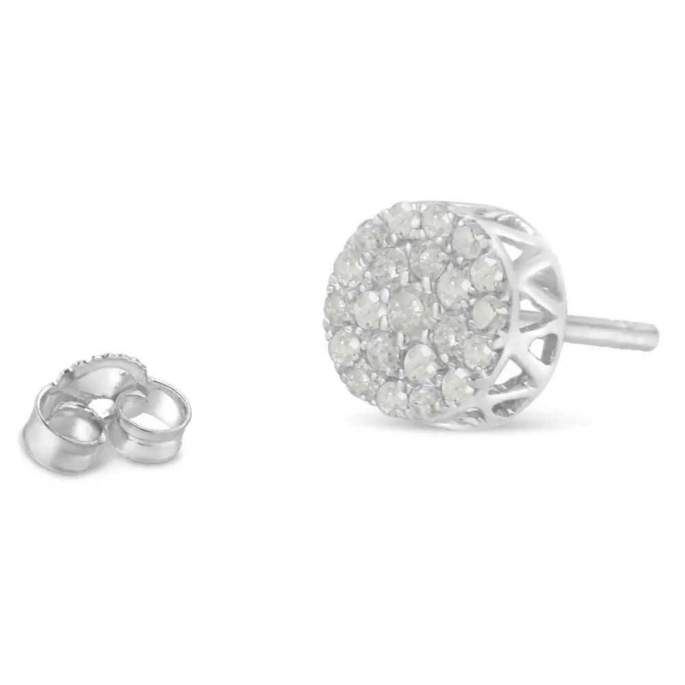 10k White Gold Diamond Cluster Stud Earrings (1 Cttw I-j Color I2-i3 Clarity) - Fine Jewelry us Direct