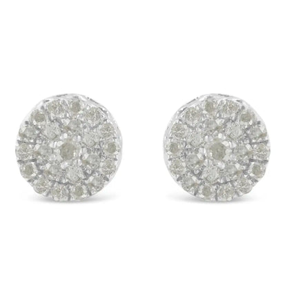 10k White Gold Diamond Cluster Stud Earrings (1 Cttw I-j Color I2-i3 Clarity) - Fine Jewelry us Direct