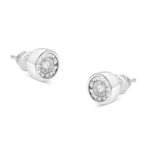 10k White Gold Diamond Floral Stud Earrings (3/8 Cttw I-j Color I2-i3 Clarity) - Fine Jewelry us Direct