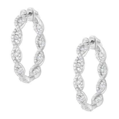 10k White Gold Diamond Hoop Earrings (1 1/2 Cttw H-i Color I1-i2 Clarity) - Fine Jewelry us Direct