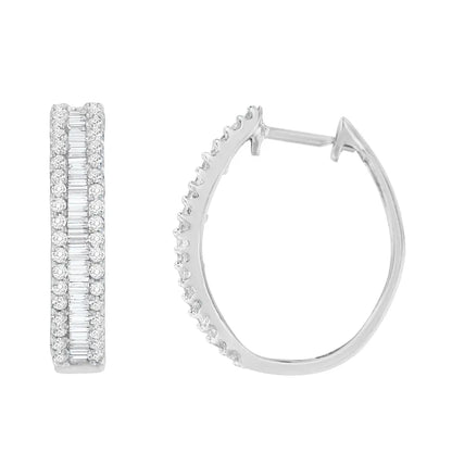 10k White Gold Diamond Hoop Earrings (3/4 Cttw I-j Color I2-i3 Clarity) - Fine Jewelry us Direct