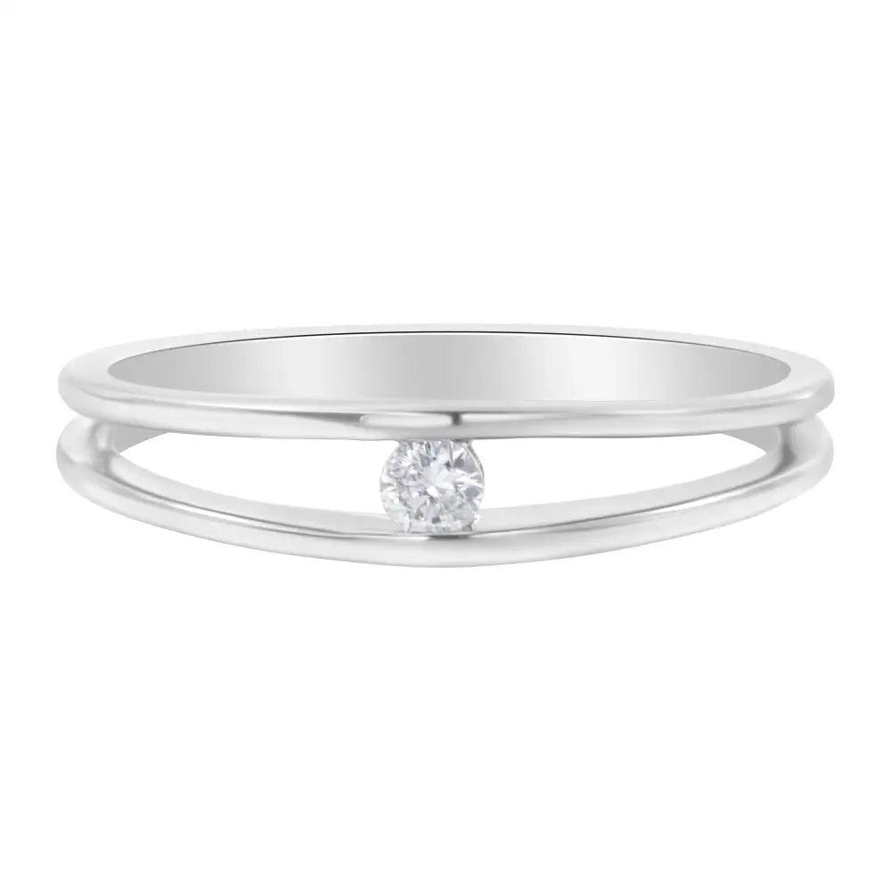 10k White Gold Diamond Promise Ring (1/10 Cttw H-i Color I1-i2 Clarity) - Fine Jewelry us Direct