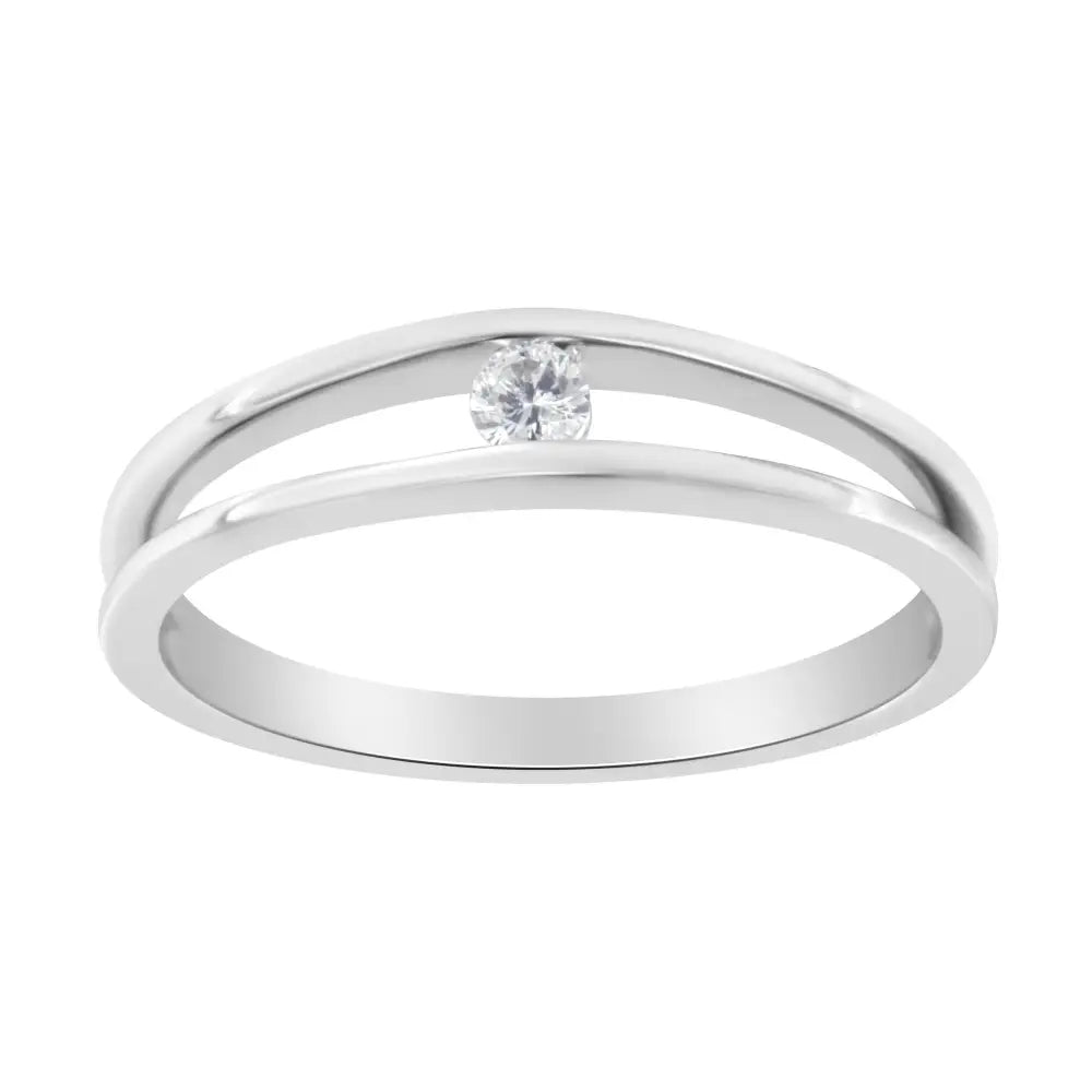 10k White Gold Diamond Promise Ring (1/10 Cttw H-i Color I1-i2 Clarity) - Fine Jewelry us Direct