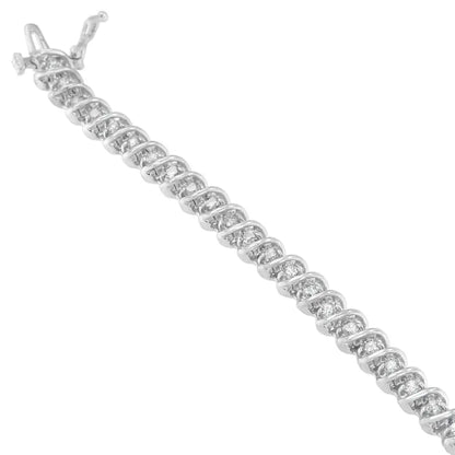 10k White Gold Round Cut Bonded Diamond Bracelet (2.50 Cttw H-i Color I1-i2 Clarity) - Fine Jewelry us Direct