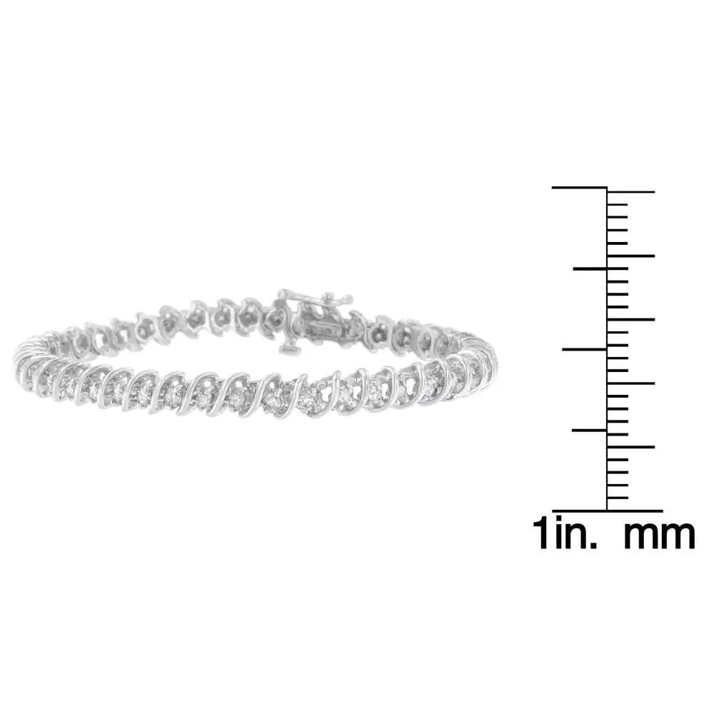 10k White Gold Round Cut Bonded Diamond Bracelet (2.50 Cttw H-i Color I1-i2 Clarity) - Fine Jewelry us Direct