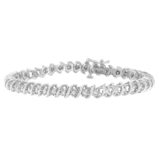 10k White Gold Round Cut Bonded Diamond Bracelet (2.50 Cttw H-i Color I1-i2 Clarity) - Fine Jewelry us Direct