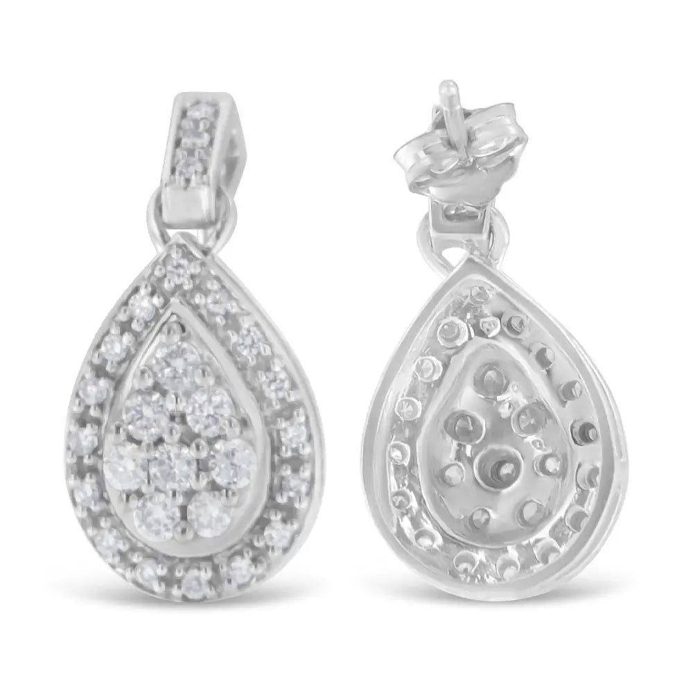 10k White Gold Round Cut Diamond Earrings (0.75 Cttw H-i Color I1-i2 Clarity) - Fine Jewelry us Direct