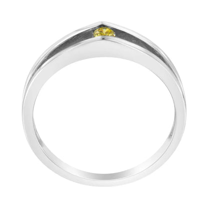 10k White Gold Treated Yellow Diamond Promise Ring (1/10 Cttw Color I2-i3 Clarity) - Fine Jewelry us Direct