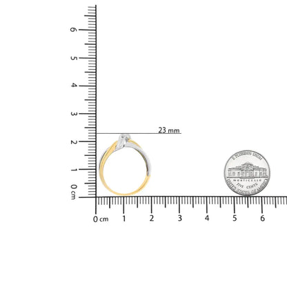 10k Yellow and White Gold 1/20 Cttw Round-cut Diamond Bypass Ring (i2 Color I-j Clarity) - 7 - Fine Jewelry us Direct