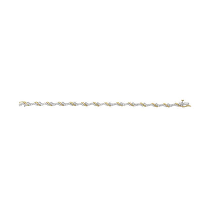 10k Yellow and White Gold 2.00 Cttw Diamond ?S’ Link 7’’ Bracelet (h-i Color I2-i3 Clarity) - Fine Jewelry us Direct