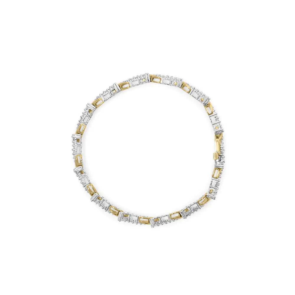 10k Yellow and White Gold 2.00 Cttw Diamond ?S’ Link 7’’ Bracelet (h-i Color I2-i3 Clarity) - Fine Jewelry us Direct