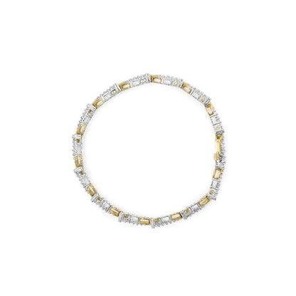 10k Yellow and White Gold 2.00 Cttw Diamond ?S’ Link 7’’ Bracelet (h-i Color I2-i3 Clarity) - Fine Jewelry us Direct