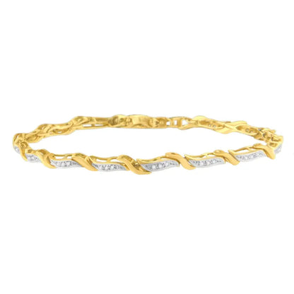 10k Yellow Gold 0.25 Cttw Round Cut Diamond Bracelet (0.25 Cttw H-i Color Si1-si2 Clarity) - Fine Jewelry us Direct