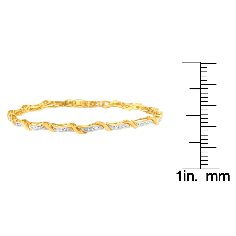 10k Yellow Gold 0.25 Cttw Round Cut Diamond Bracelet (0.25 Cttw H-i Color Si1-si2 Clarity) - Fine Jewelry us Direct