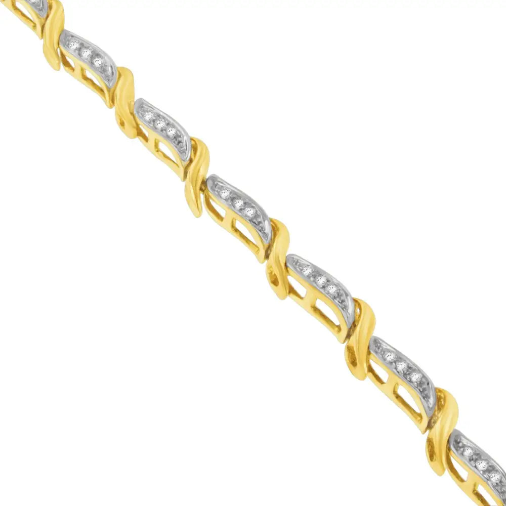 10k Yellow Gold 0.25 Cttw Round Cut Diamond Bracelet (0.25 Cttw H-i Color Si1-si2 Clarity) - Fine Jewelry us Direct