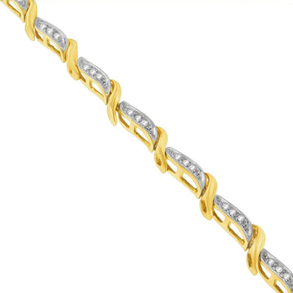 10k Yellow Gold 0.25 Cttw Round Cut Diamond Bracelet (0.25 Cttw H-i Color Si1-si2 Clarity) - Fine Jewelry us Direct