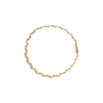 10k Yellow Gold 1.00 Cttw Baguette-cut Diamond Spiral Link 7.50’’ Bracelet (i-j Color I1-i2 Clarity) - Fine Jewelry