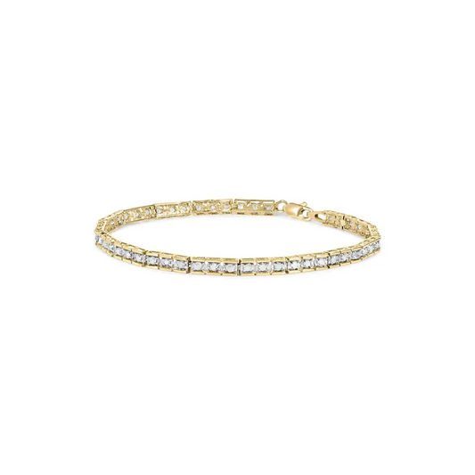 10k Yellow Gold 1.00 Cttw Diamond Channel Set Style 7’’ Tennis Bracelet (h-i Color I1-i2 Clarity) - 7 - Fine