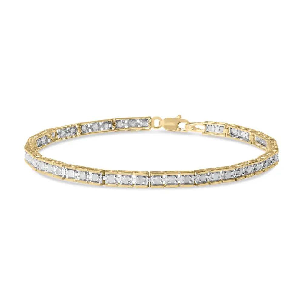 10k Yellow Gold 1.00 Cttw Diamond Channel Set Style 7’’ Tennis Bracelet (h-i Color I1-i2 Clarity) - 7 - Fine