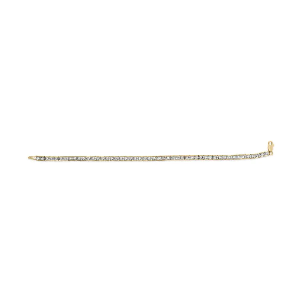 10k Yellow Gold 1.00 Cttw Diamond Channel Set Style 7’’ Tennis Bracelet (h-i Color I1-i2 Clarity) - 7 - Fine