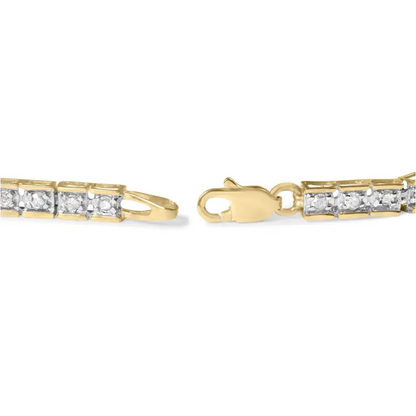 10k Yellow Gold 1.00 Cttw Diamond Channel Set Style 7’’ Tennis Bracelet (h-i Color I1-i2 Clarity) - 7 - Fine