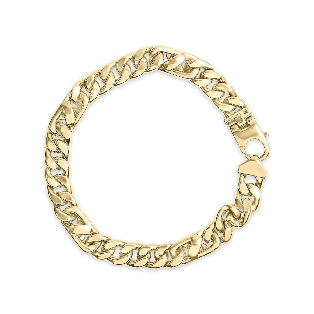 10k Yellow Gold 1.00 Cttw Diamond Miami Cuban Link Men’s Bracelet (h-i Color I1-i2 Clarity) - 8.5 Inches - Fine