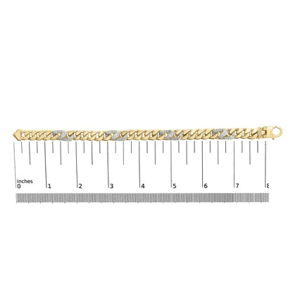 10k Yellow Gold 1.00 Cttw Diamond Miami Cuban Link Men’s Bracelet (h-i Color I1-i2 Clarity) - 8.5 Inches - Fine