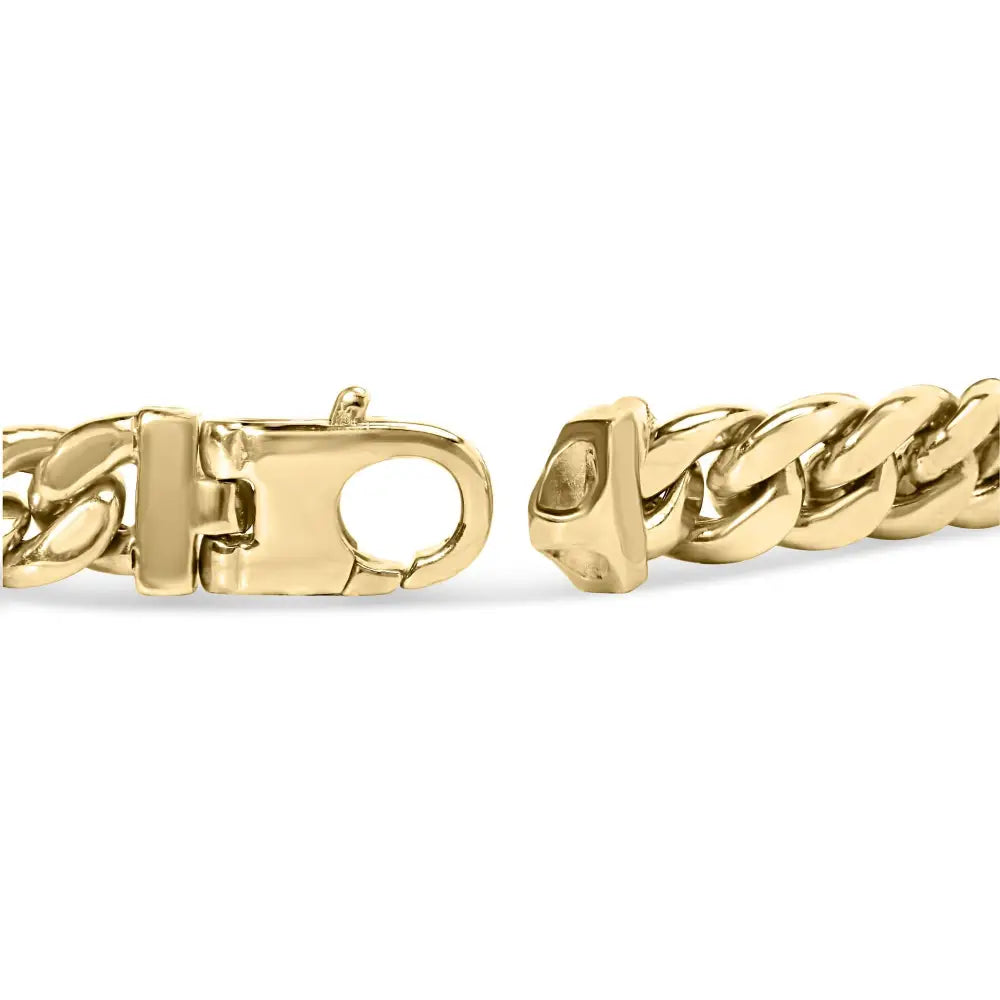 10k Yellow Gold 1.00 Cttw Diamond Miami Cuban Link Men’s Bracelet (h-i Color I1-i2 Clarity) - 8.5 Inches - Fine