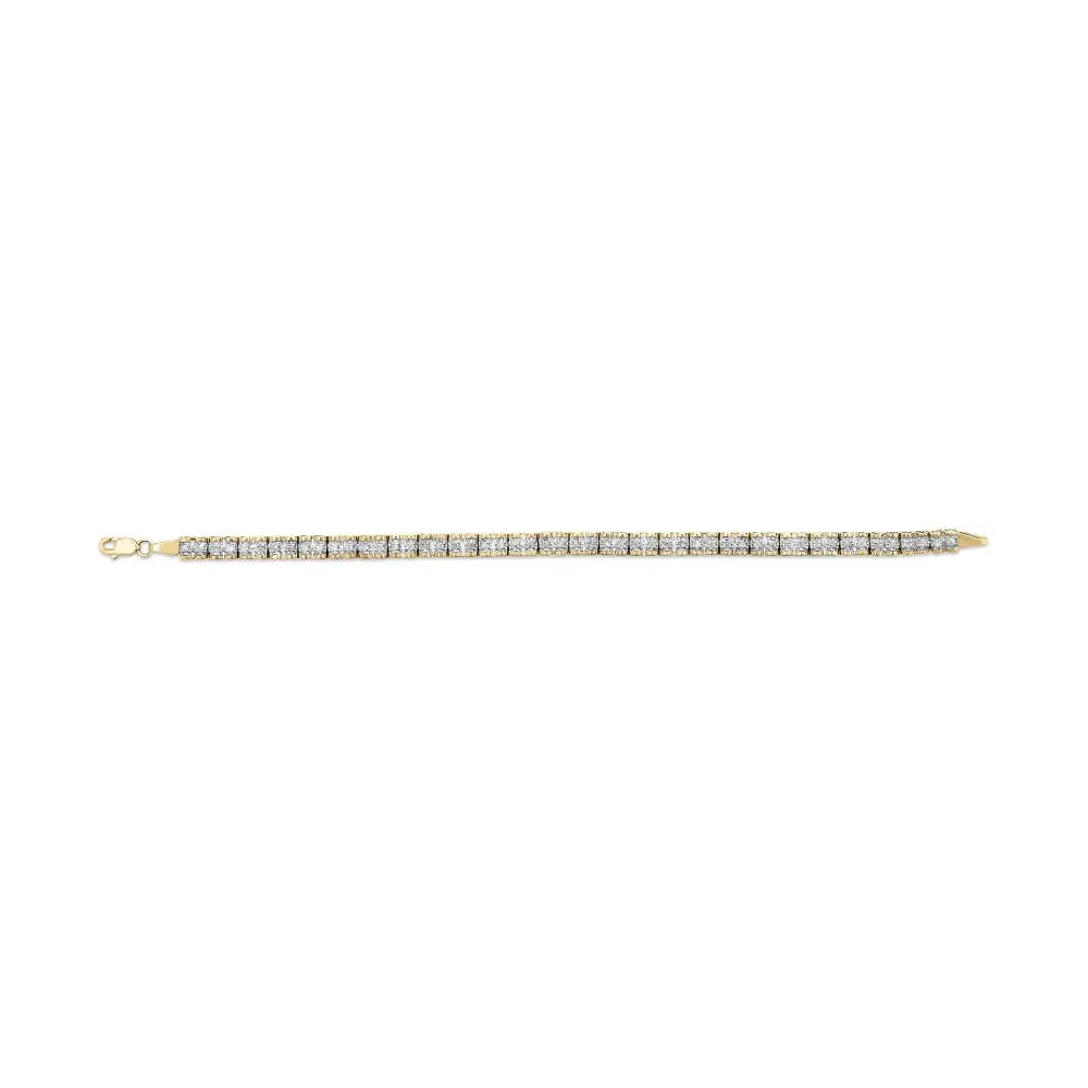 10k Yellow Gold 1.00 Cttw Round-cut Diamond Link Bracelet (i-j Color I3-promo Clarity) - Size 7’’ - Fine Jewelry