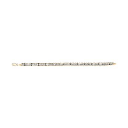 10k Yellow Gold 1.00 Cttw Round-cut Diamond Link Bracelet (i-j Color I3-promo Clarity) - Size 7’’ - Fine Jewelry