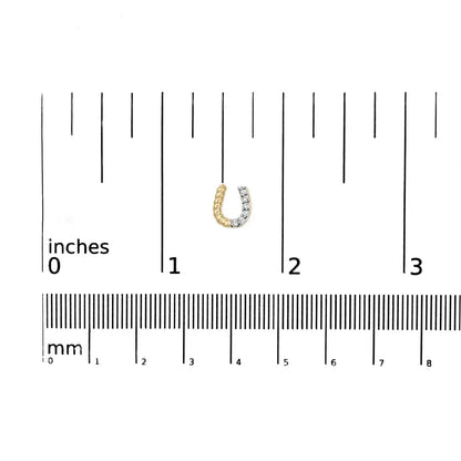 10k Yellow Gold 1/10 Cttw Braided Horseshoe Stud Earrings (h-i Color Si1-si2 Clarity) - Fine Jewelry us Direct