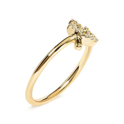 10k Yellow Gold 1/10 Cttw Diamond Leaf and Branch Ring (h-i Color I1-i2 Clarity) - Fine Jewelry us Direct