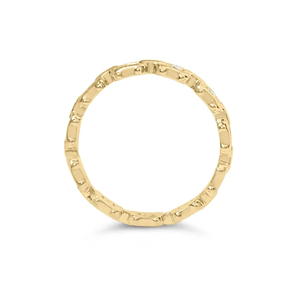 10k Yellow Gold 1/10 Cttw Paperclip Style Link Band Ring (h-i Color I1-i2 Clarity) - Fine Jewelry us Direct