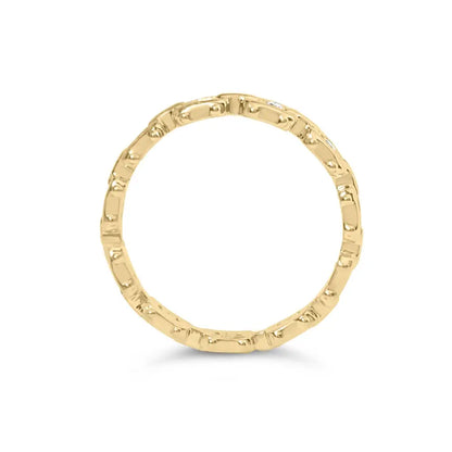 10k Yellow Gold 1/10 Cttw Paperclip Style Link Band Ring (h-i Color I1-i2 Clarity) - Fine Jewelry us Direct