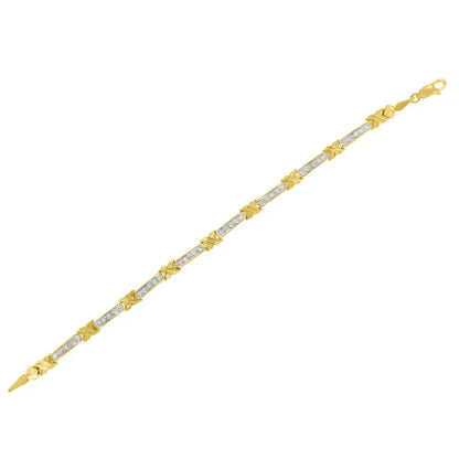 10k Yellow Gold 1/2 Cttw Diamond X-link 7’’ Bracelet (i-j Color I1-i2 Clarity) - Fine Jewelry us Direct