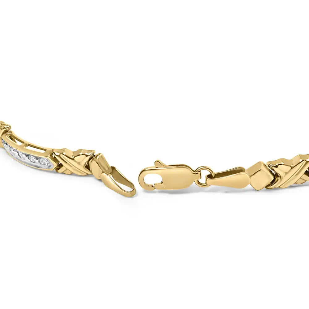 10k Yellow Gold 1/2 Cttw Diamond X-link 7’’ Bracelet (i-j Color I1-i2 Clarity) - Fine Jewelry us Direct