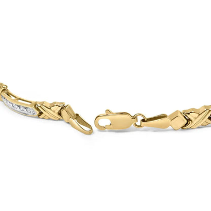 10k Yellow Gold 1/2 Cttw Diamond X-link 7’’ Bracelet (i-j Color I1-i2 Clarity) - Fine Jewelry us Direct