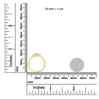 10k Yellow Gold 1/4 Cttw 4-prong Princess-cut Diamond 3 Stone Ring Band (l-m Color I1-i2 Clarity) - Fine Jewelry